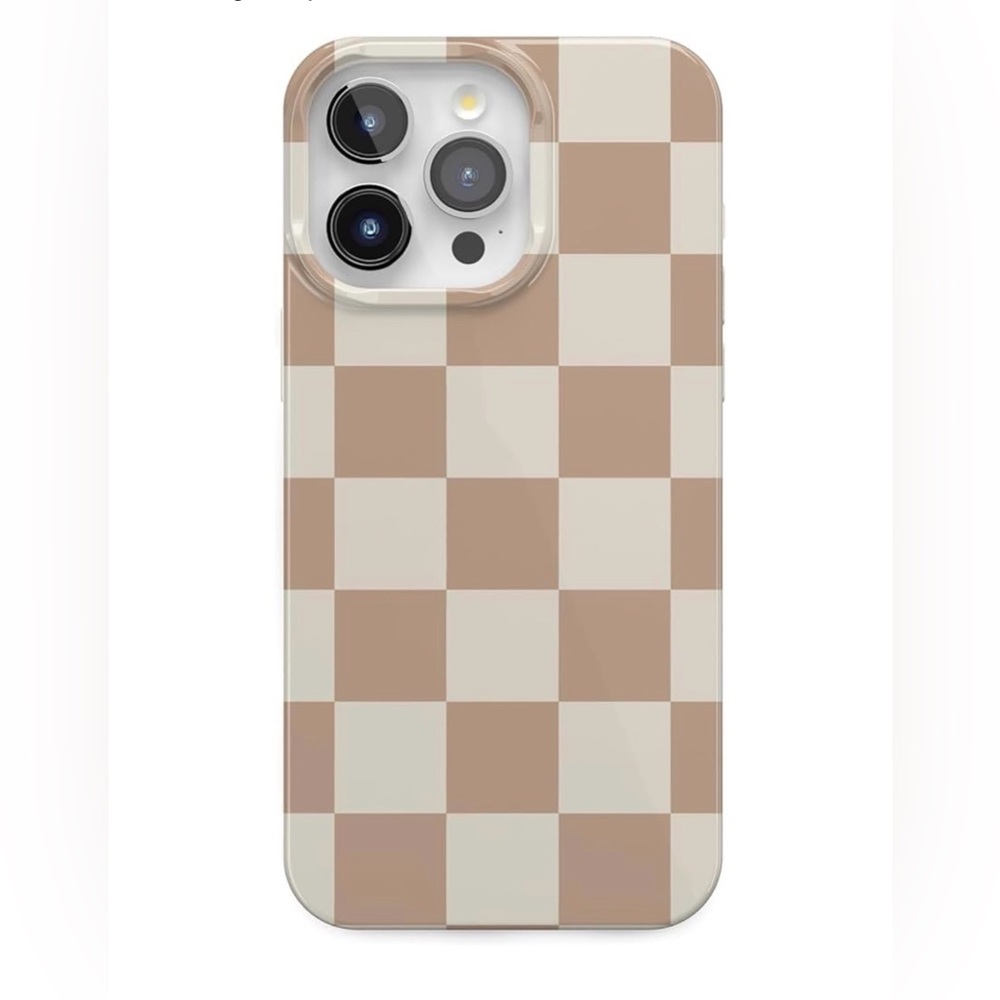 Casely iPhone 15 Pro Max Case | Neutral Checkerboard Checkered Classic Case